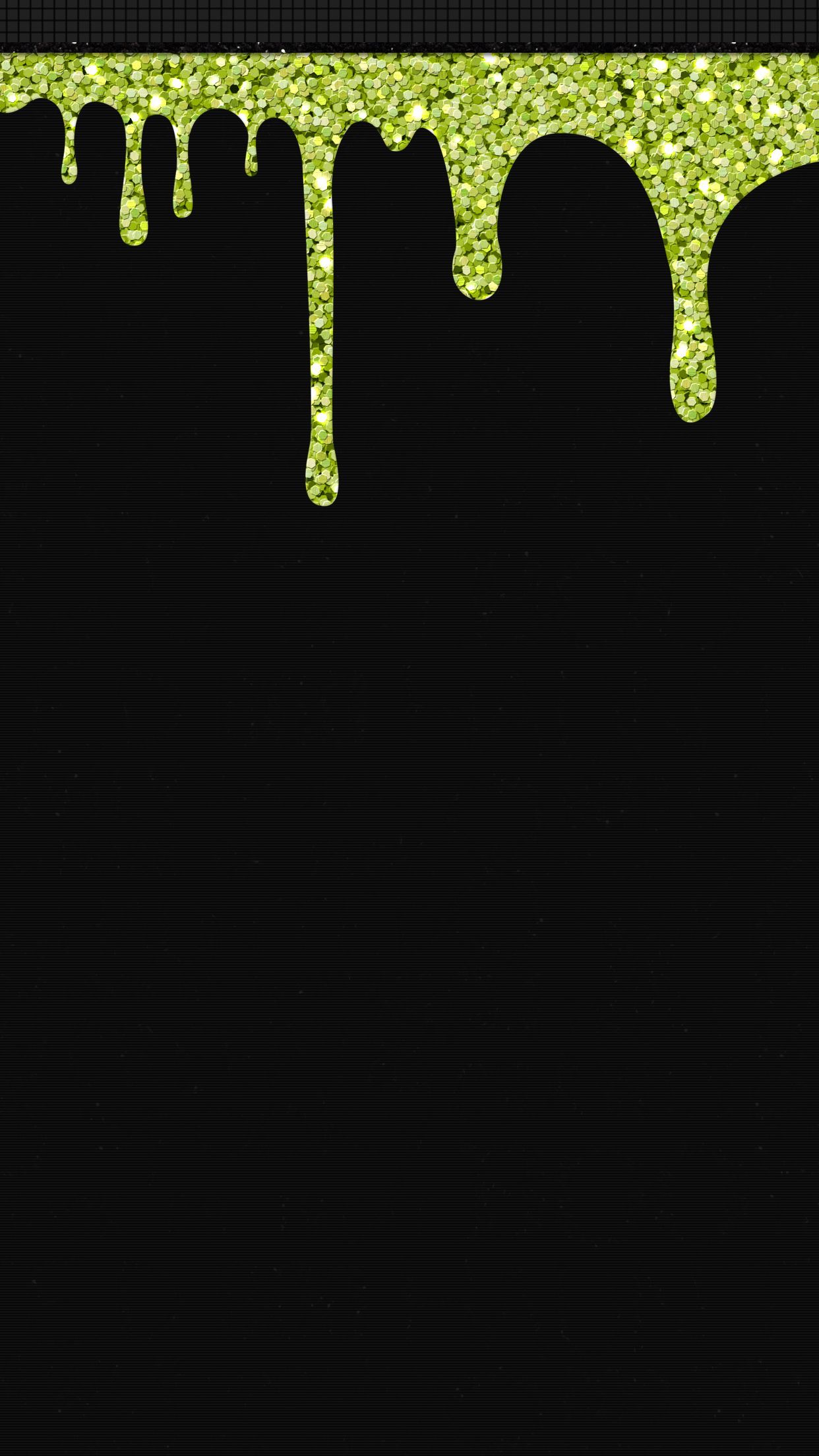 A stylish black phone wallpaper with dripping liquid gold glitter effect