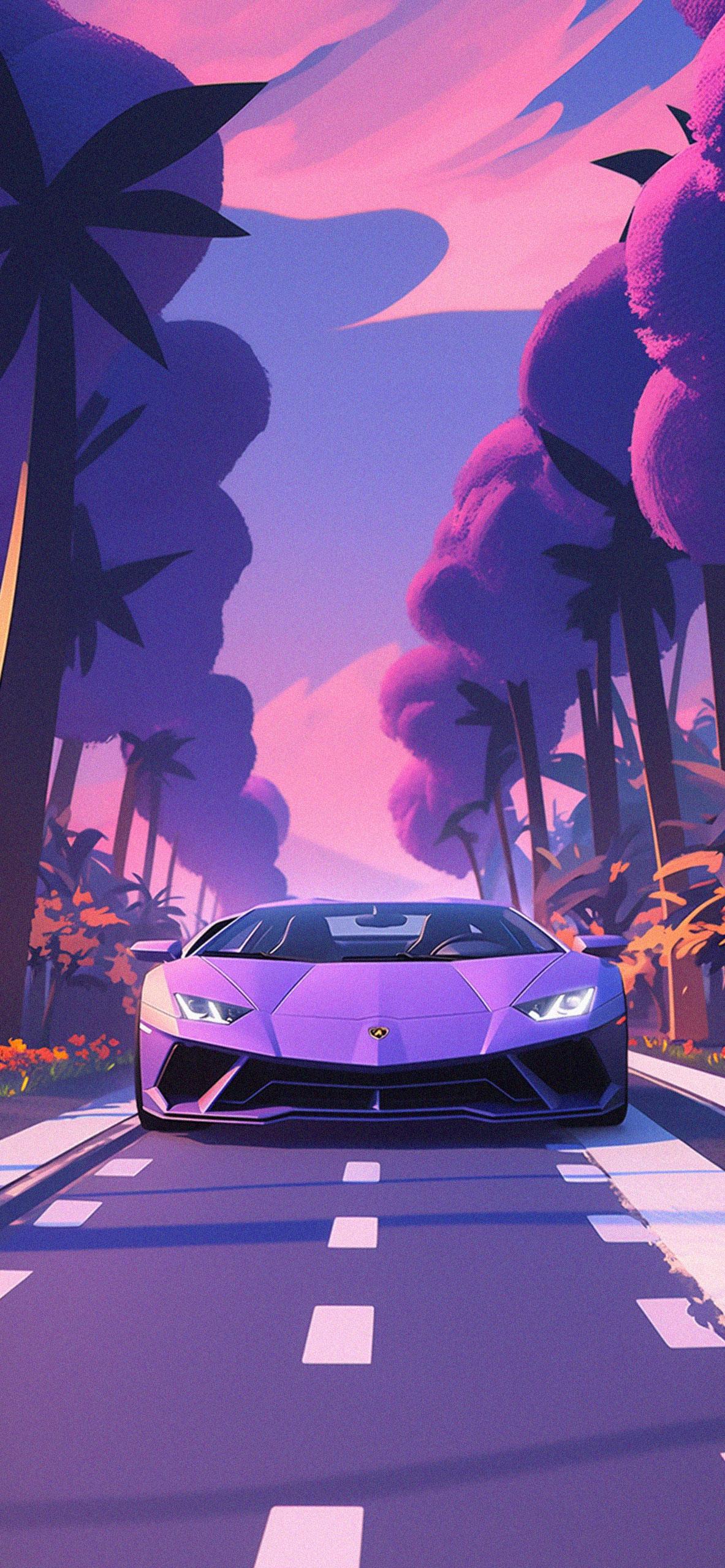 Lamborghini Aventador Purple Wallpaper
