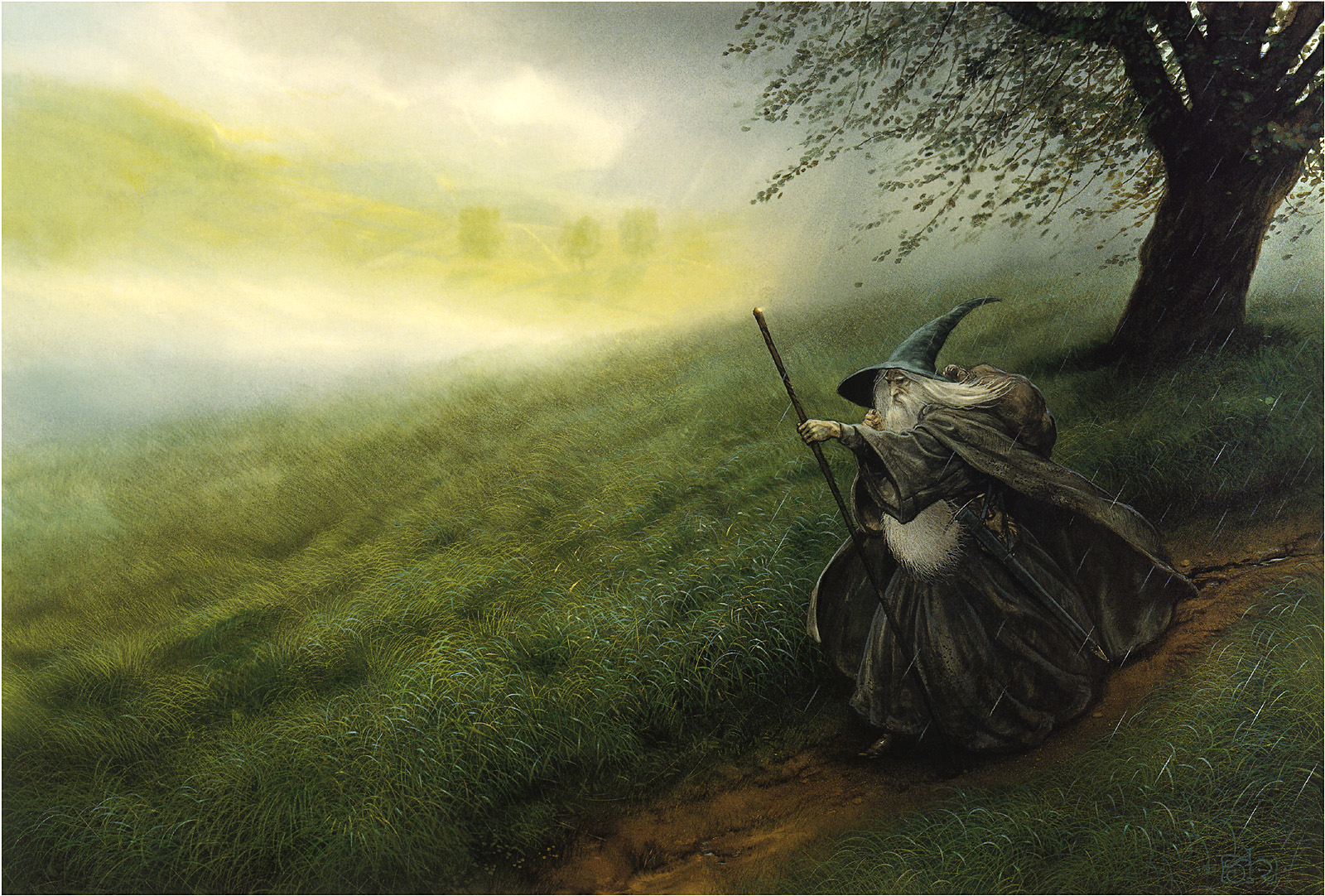Enigmatic Fantasy Wizard Wallpaper