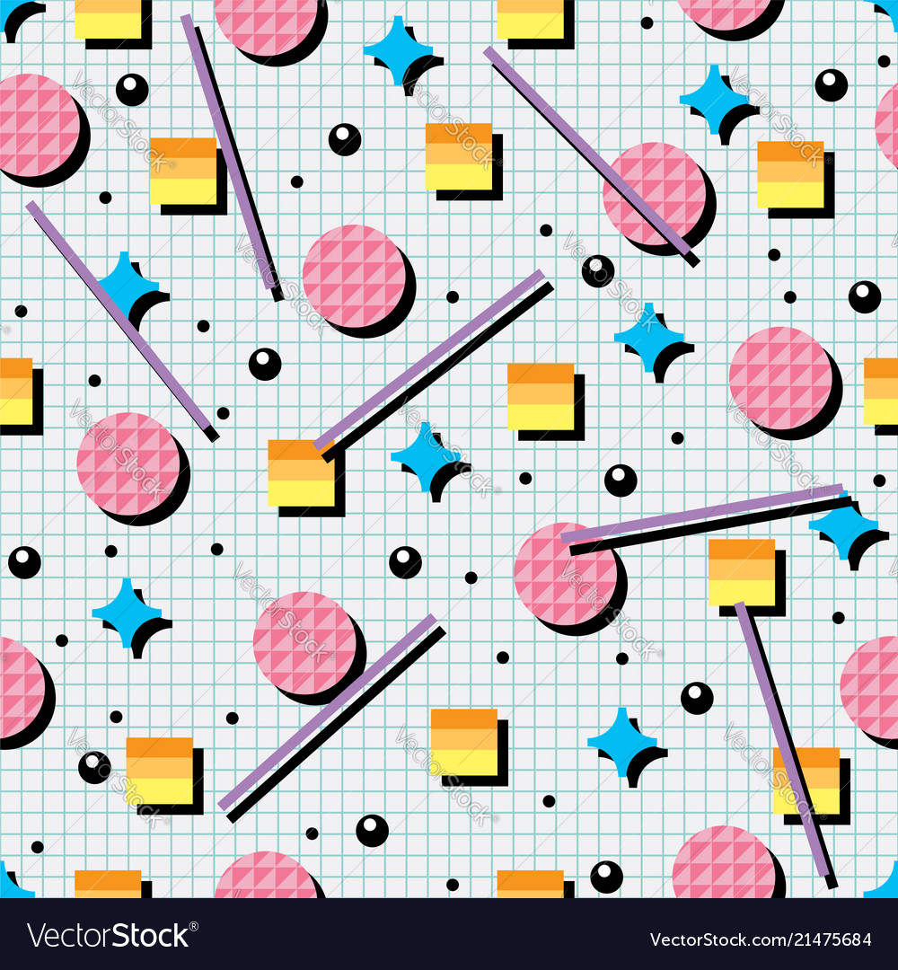 Seamless 80s Or 90s Background Pattern Royalty Vector
