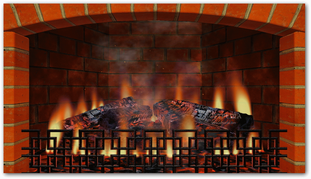 Realistic Fireplace Screen Saver Screenshot 3d