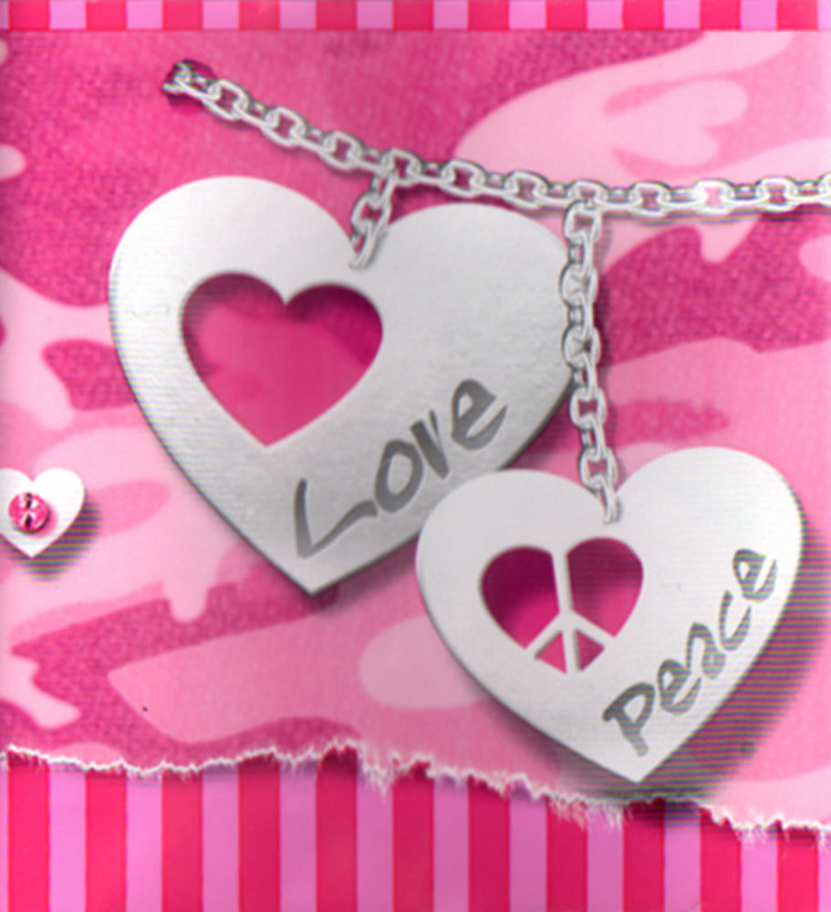 Glam Cam Pink Camo Heart Bracelet Jewel Love Peace Friend Girl Wall