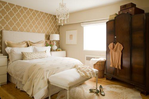The Plain White Upholster Bedhead And Matching Bed Valance Is Given