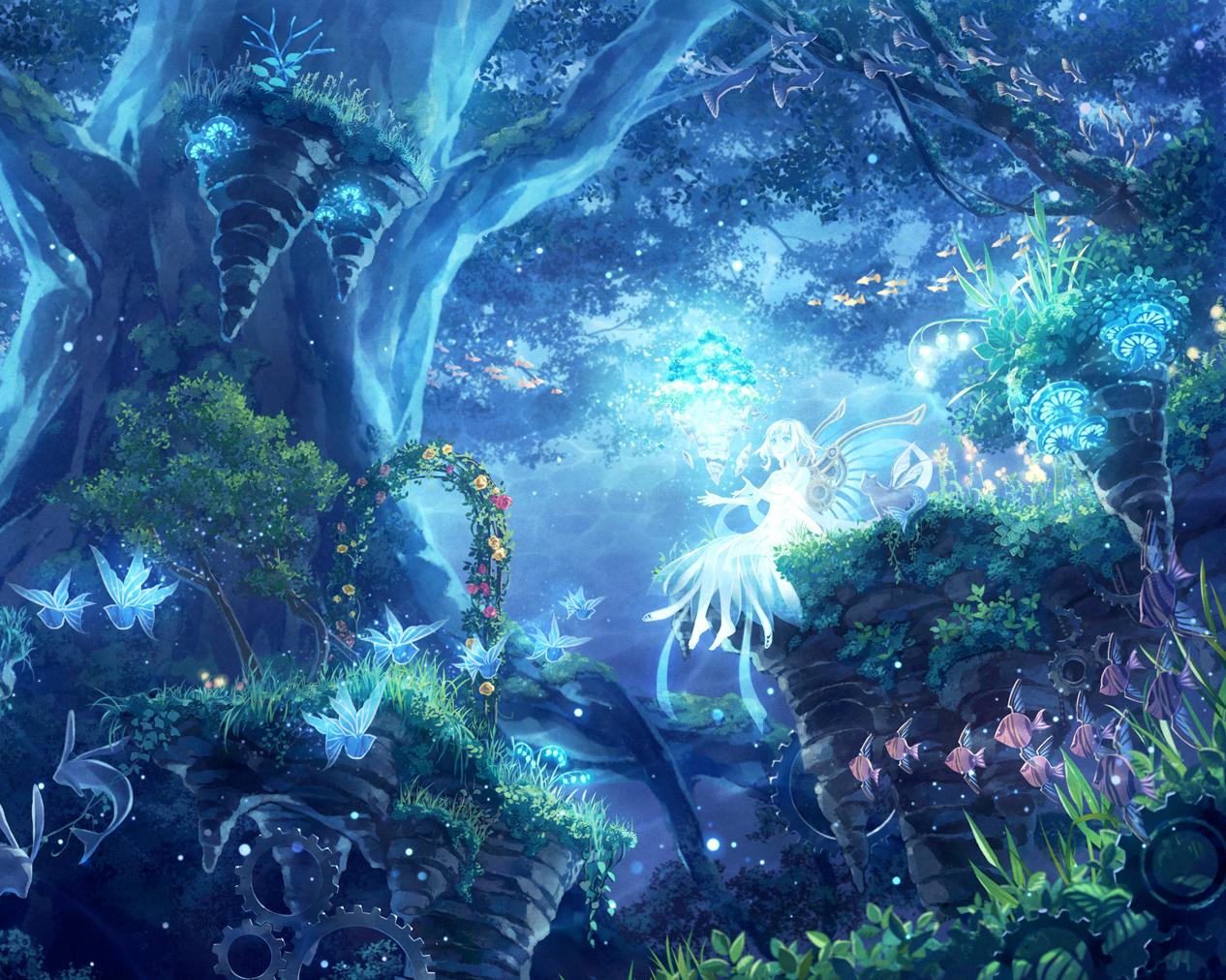 Anime Enchanted Forest Background