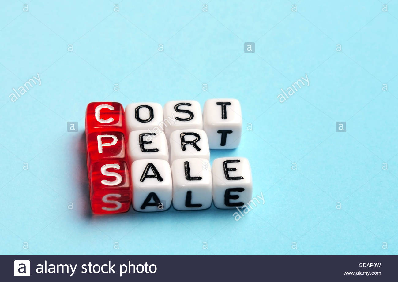 Cps Cost Per Sale Written On Dices Blue Background Stock Photo