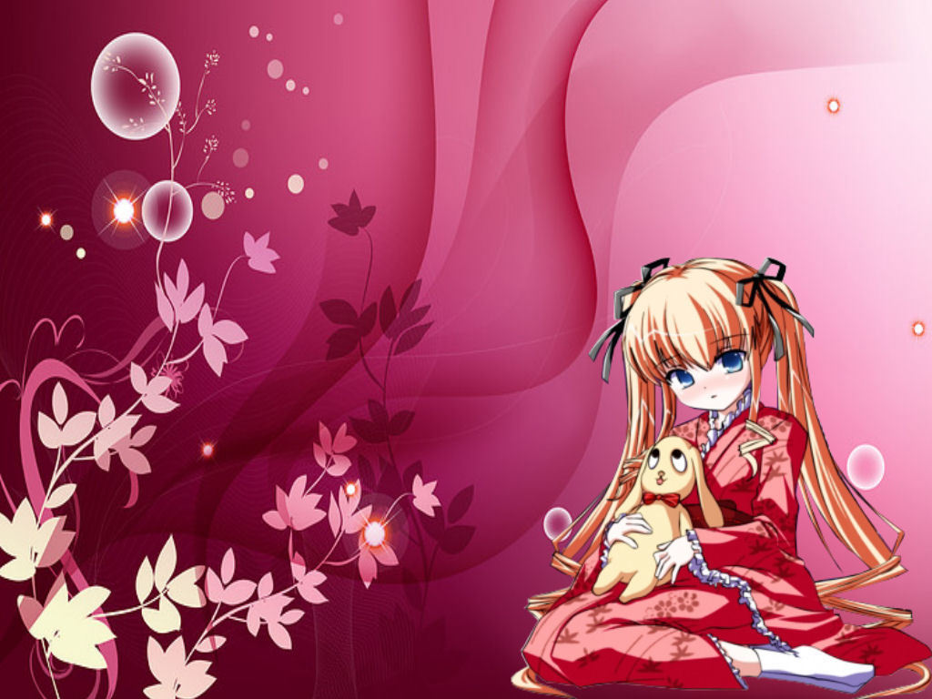 Shinku In Kimono W Rozen Maiden Wallpaper