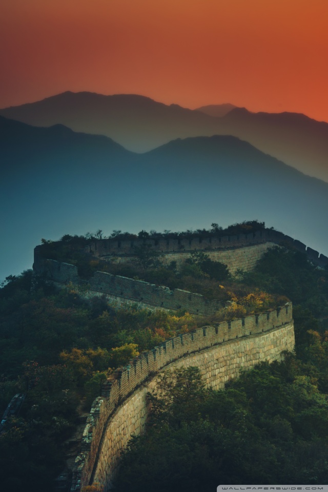 The Great Wall At Sunset Ultra HD Desktop Background Wallpaper For