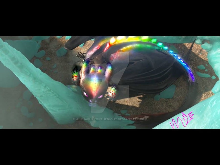 Rainbow Alpha Toothless by AlphaFuryoftheNight on