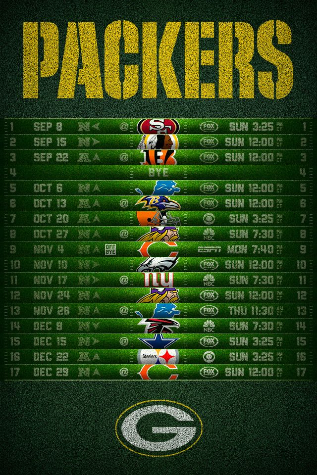 Best Packers Schedule Ideas