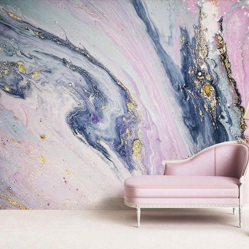 Pink Gold And Blue Marble Wallpaper Mural Custom Sizes Available