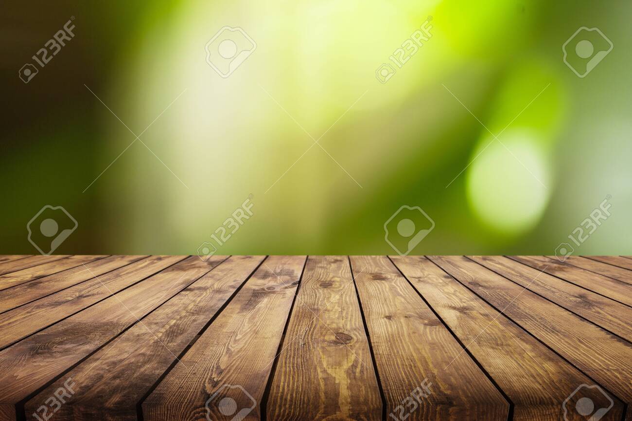 Empty Wooden Tabletop Isolated On White Background For Your