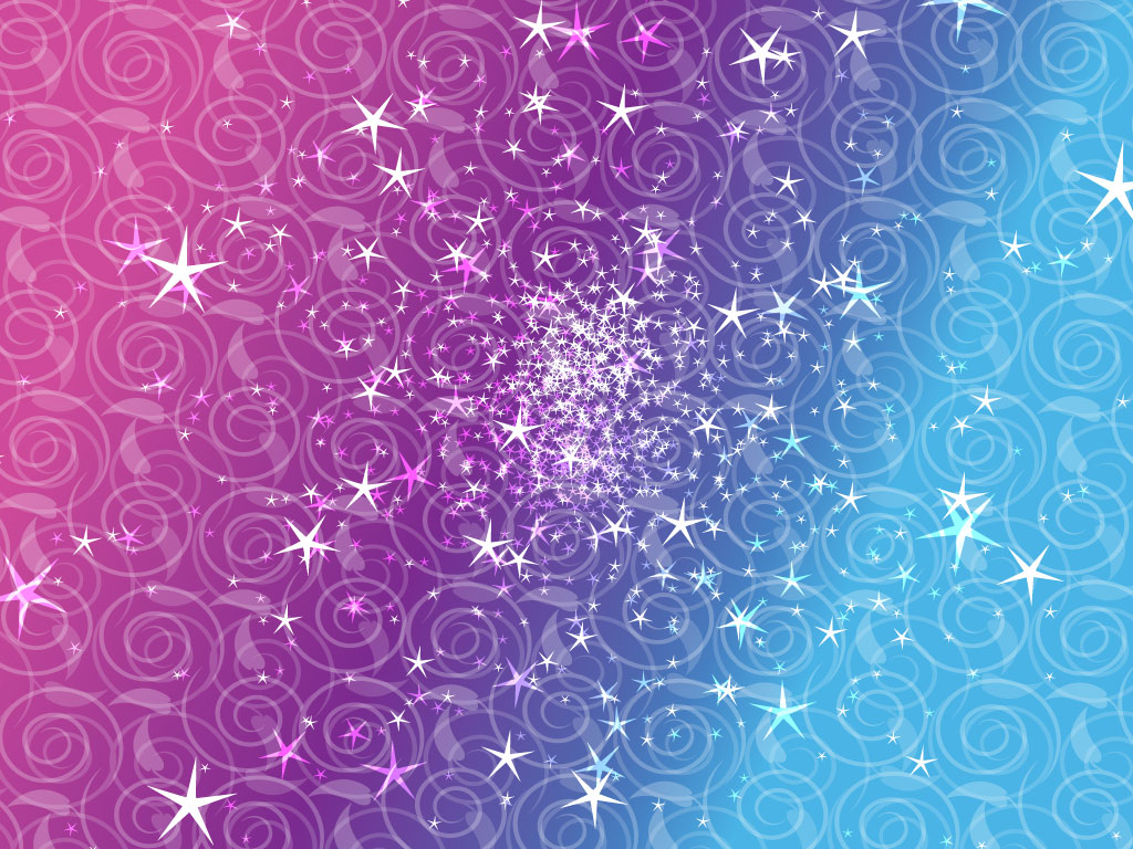 Stars And Circle Scrolls Layered Decorate This Colorful Gradient