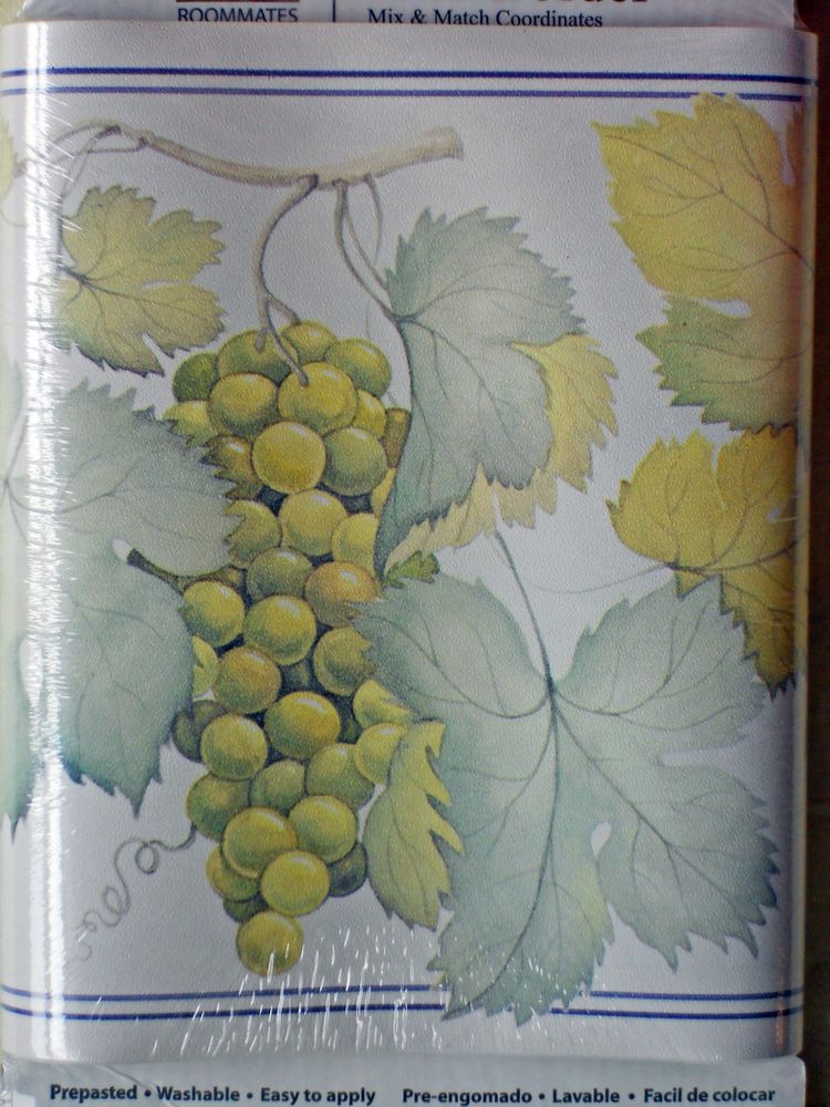 Free download Wallpaper Border Grape Vine Grapes 6 7 8 x 15 Green