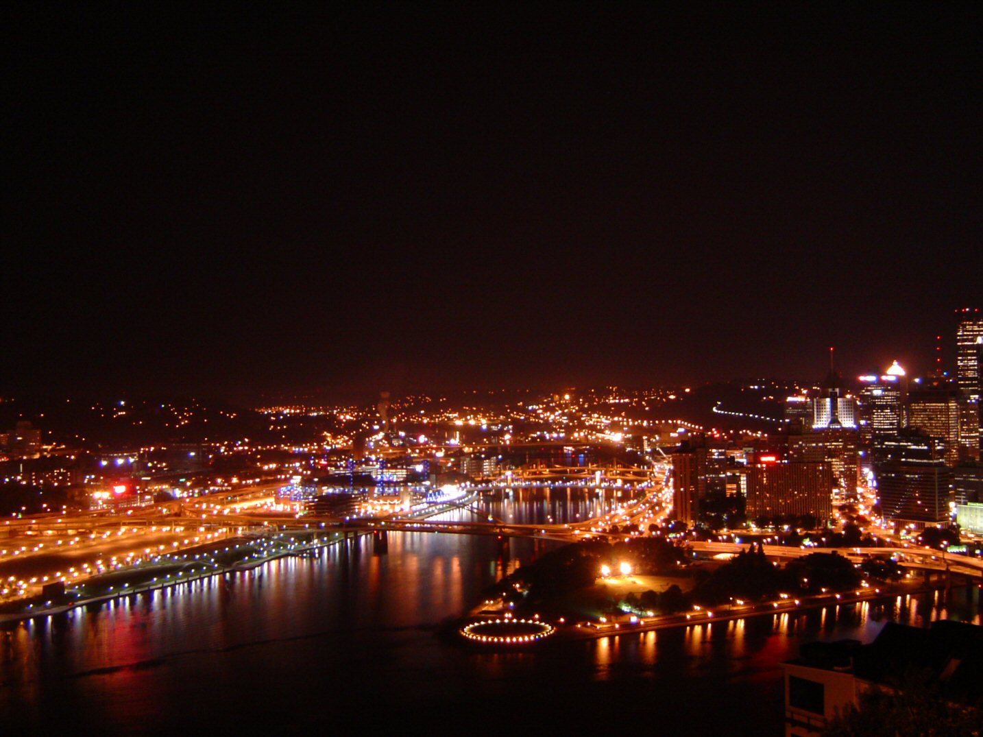 Downtown Pittsburgh At Night By Dieselsama