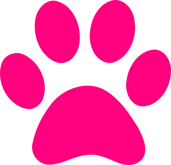 Dog Paw Print Transparent Background Pink Clip Art