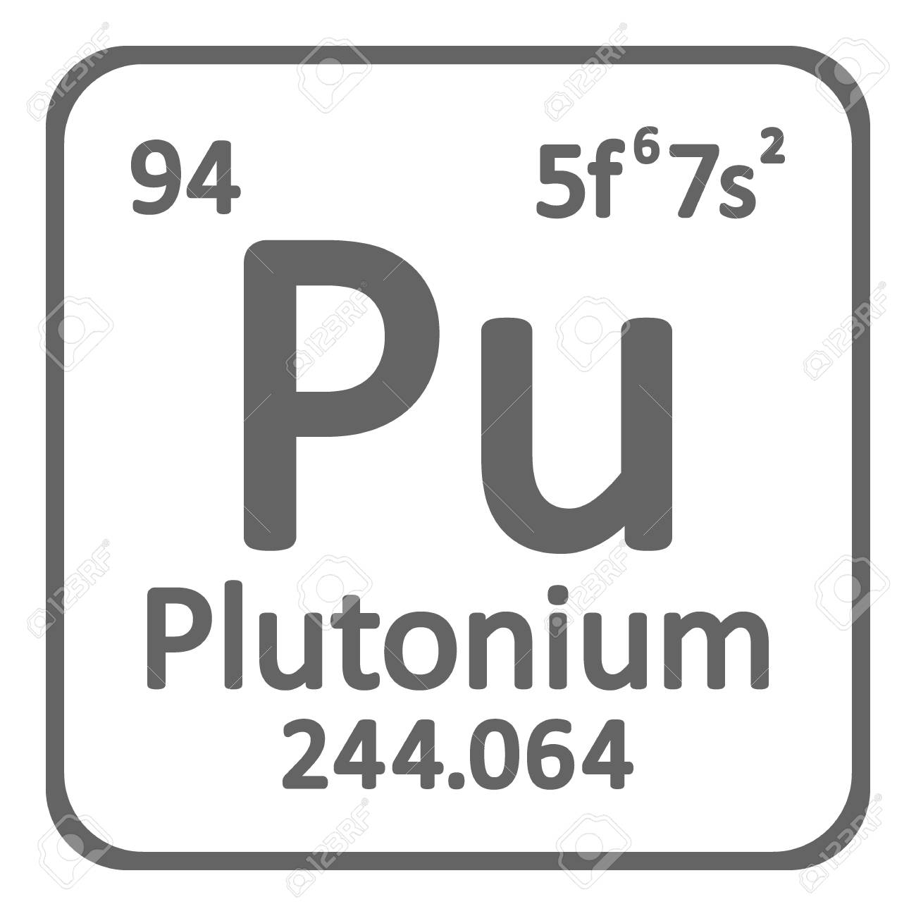 Periodic Table Element Plutonium Icon On White Background Vector
