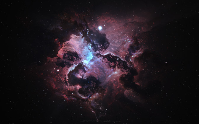 High resolution desktop wallpaper Atlantis Nexus Nebula by Starkiteckt