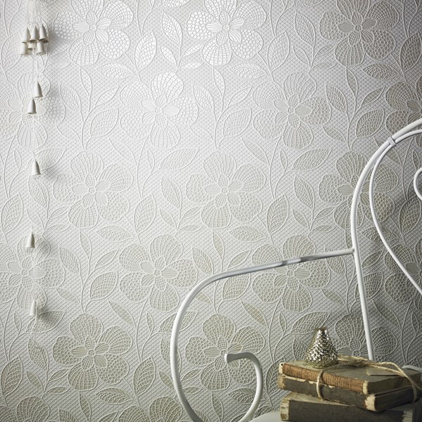 Renee White Mica Wallpaper By Graham And Brown