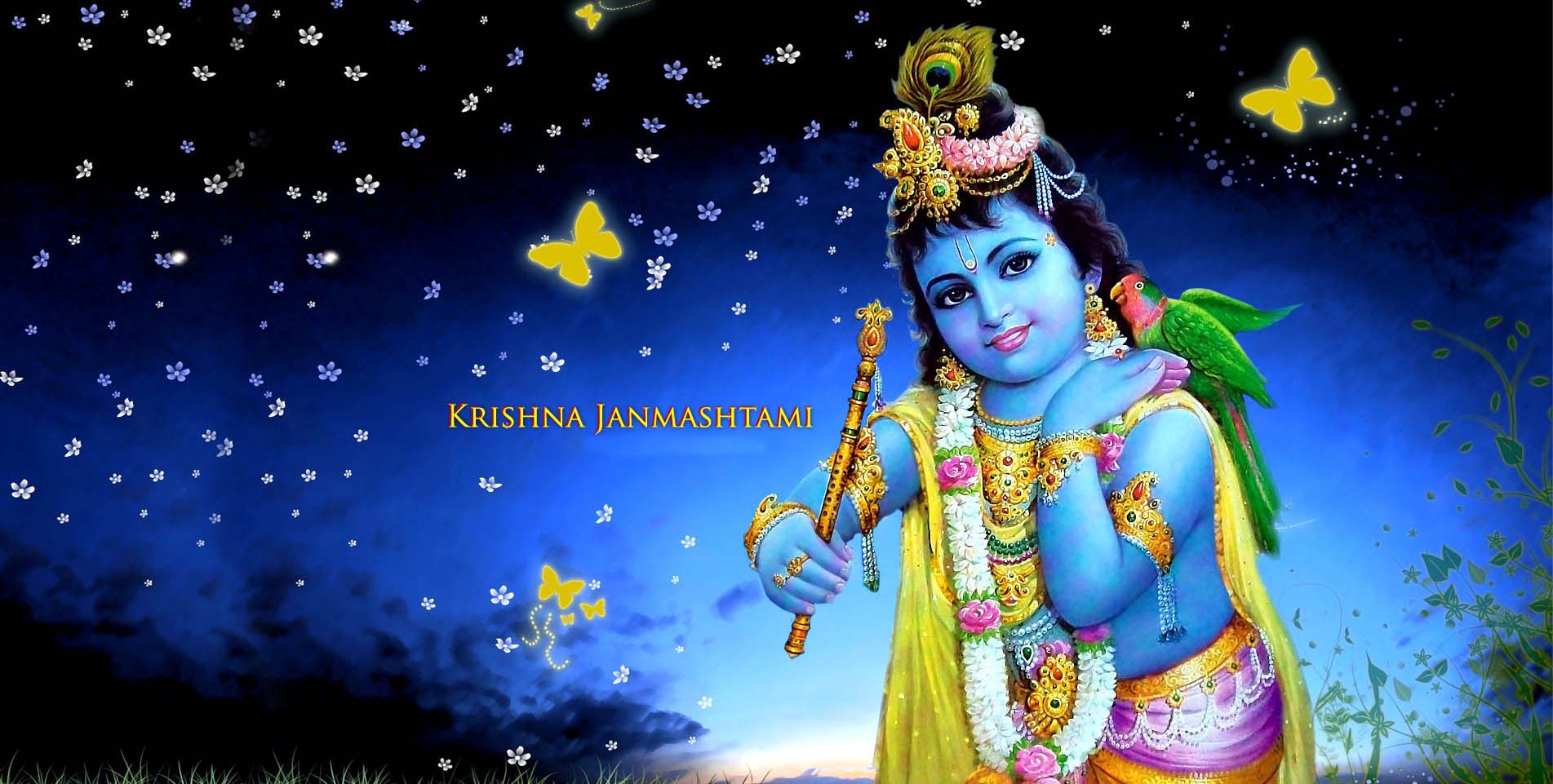 Happy Krishna Janmashtami Wishes HD Wallpaper Image Kanha