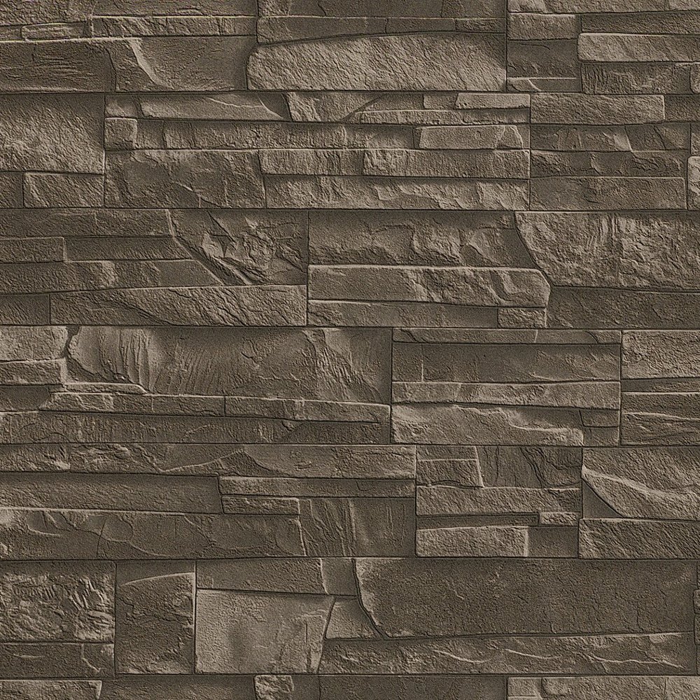  Slate Brick Pattern Stone Faux Effect Textured Mural Wallpaper 475012