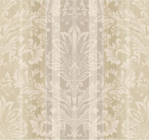 Square Cream And Beige Striped Damask Wallpaper Traditional