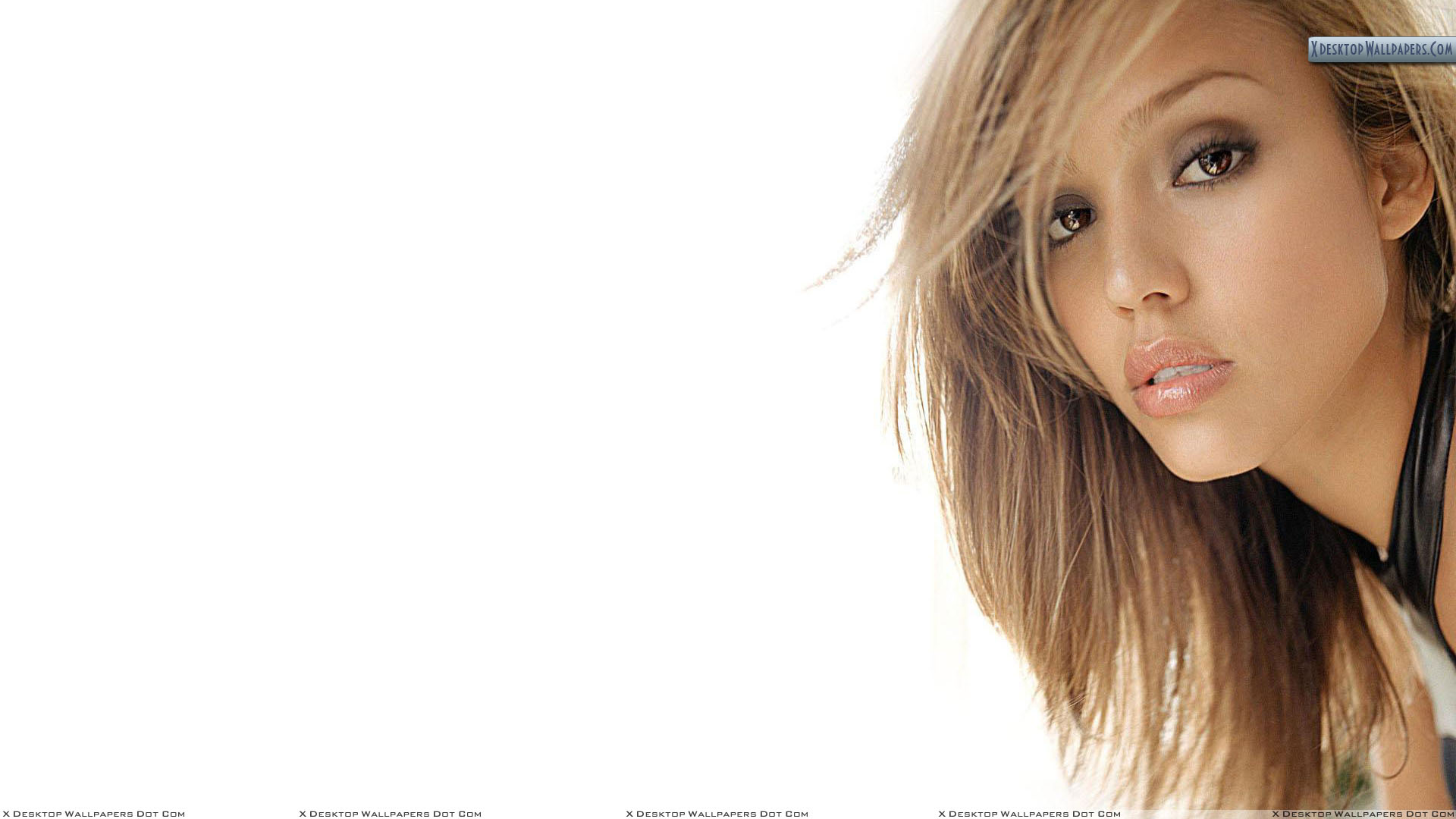 Jessica Alba Face Photoshoot And White Background Wallpaper