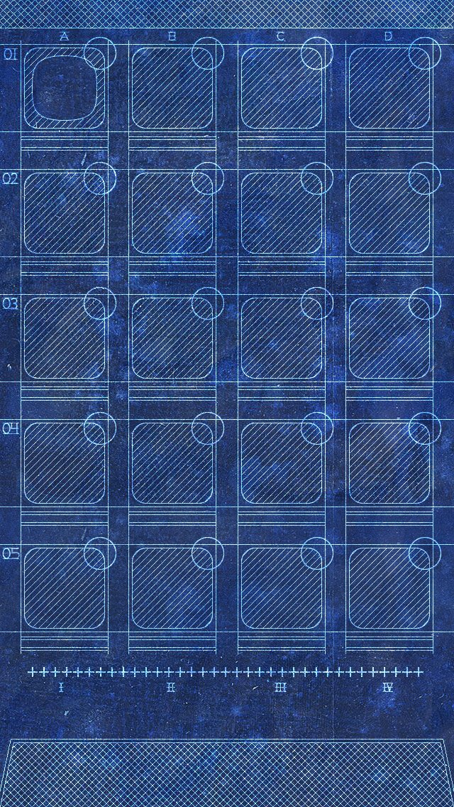 App Grid Blueprint Homescreen iPhone Wallpaper HD