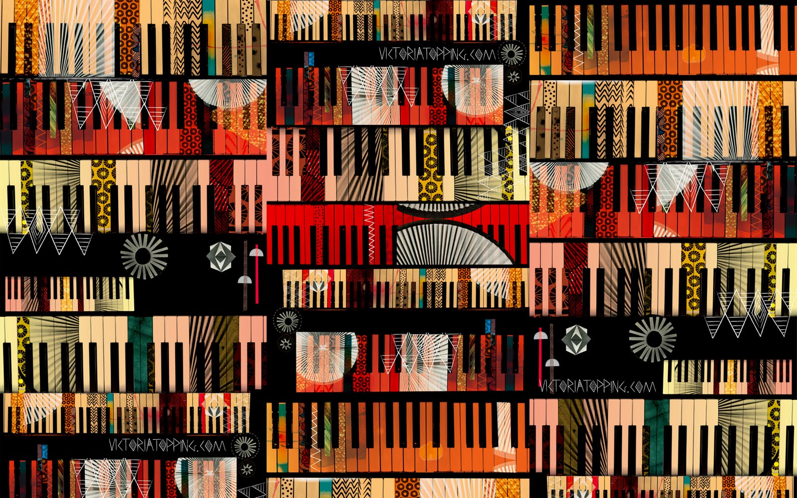 Victoria Topping illustration Voodoo Piano desktop wallpaper