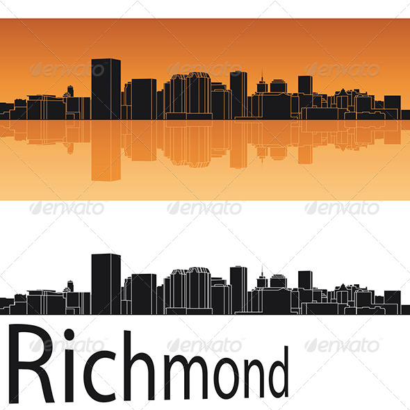 Vector Graphicriver Richmond Skyline In Orange Background