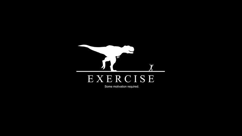 dinosaurs exercise stick figures motivational posters black background