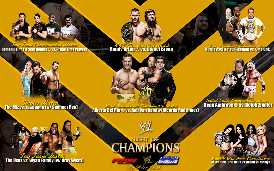 Wwe Night Of Champions Match Card Desktop And Mobile Wallpaper