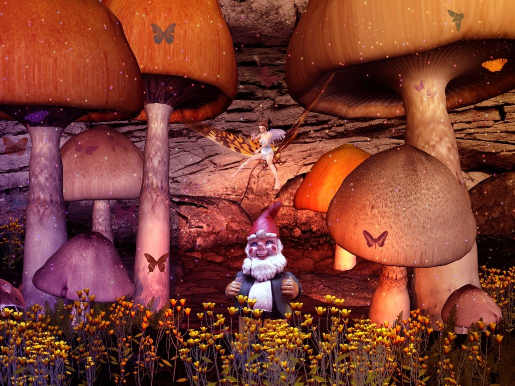Gnome Fairy Wallpaper By Webgoddess
