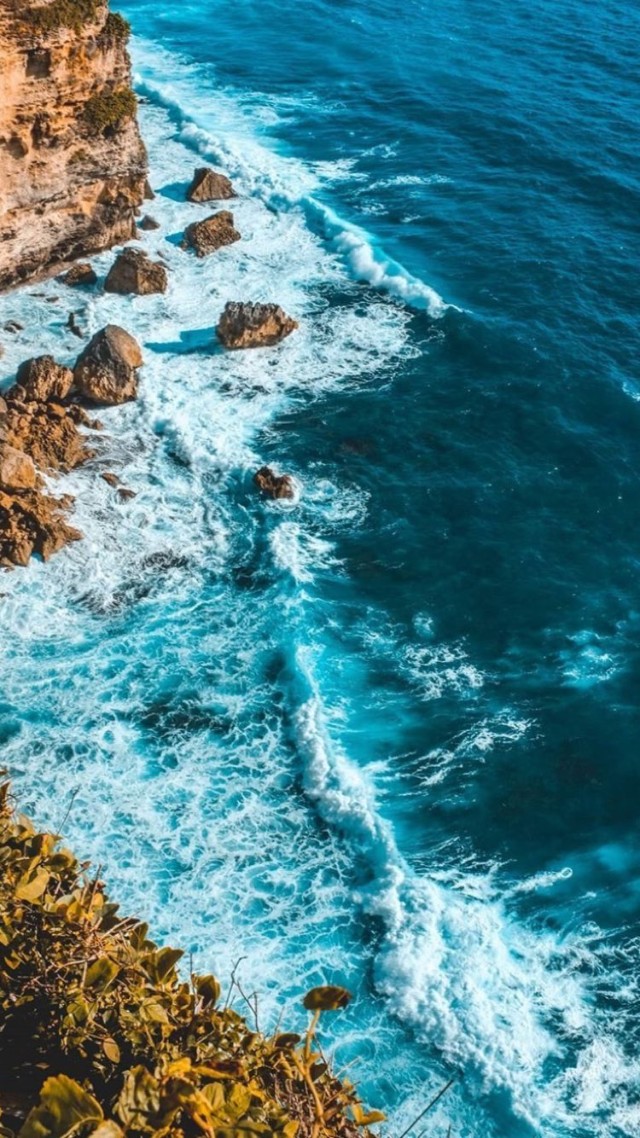 Sea Blue Water Ocean Wave Coast iPhone Wallpaper