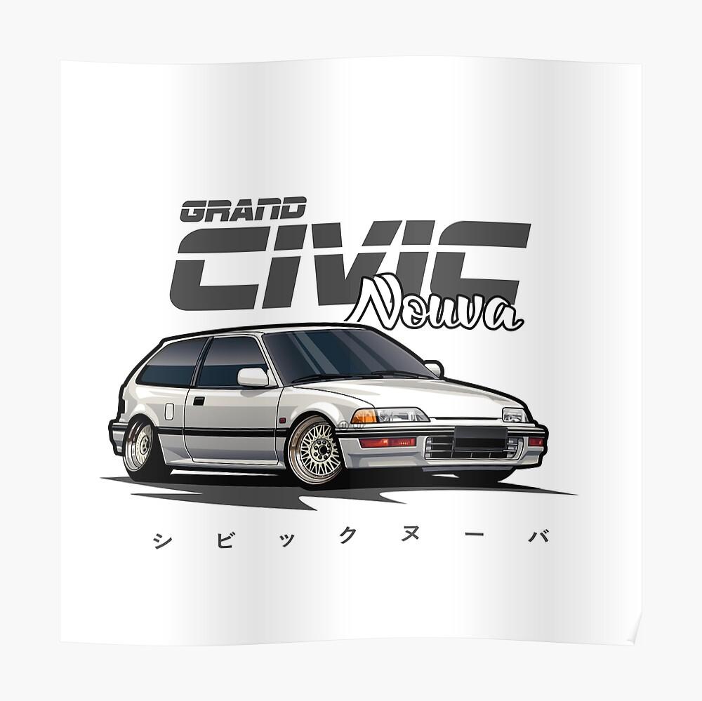 Civic Nouva White Sticker For Sale By Jioojiproject
