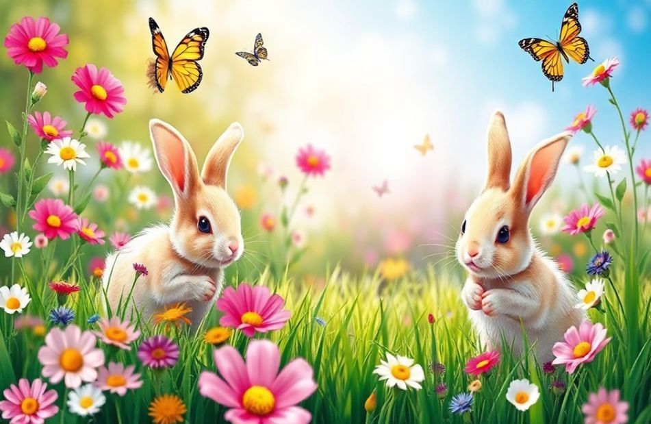 Cute Bunnies Wallpaper