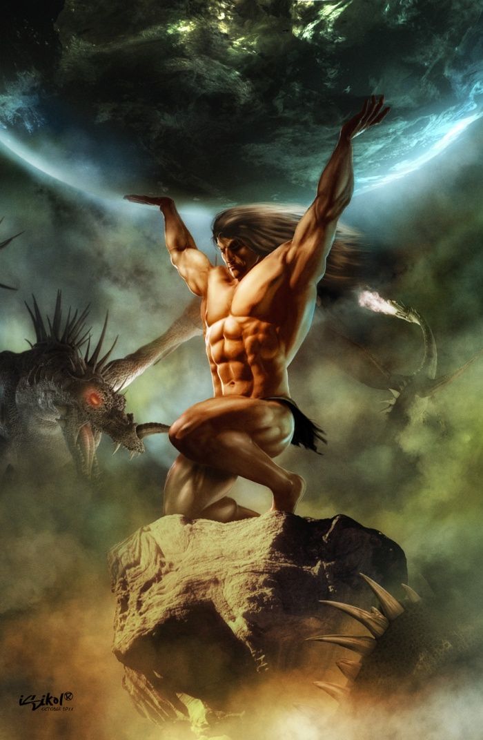 Atlas Greek Titan By Isikol Poser Fantasy Mythology