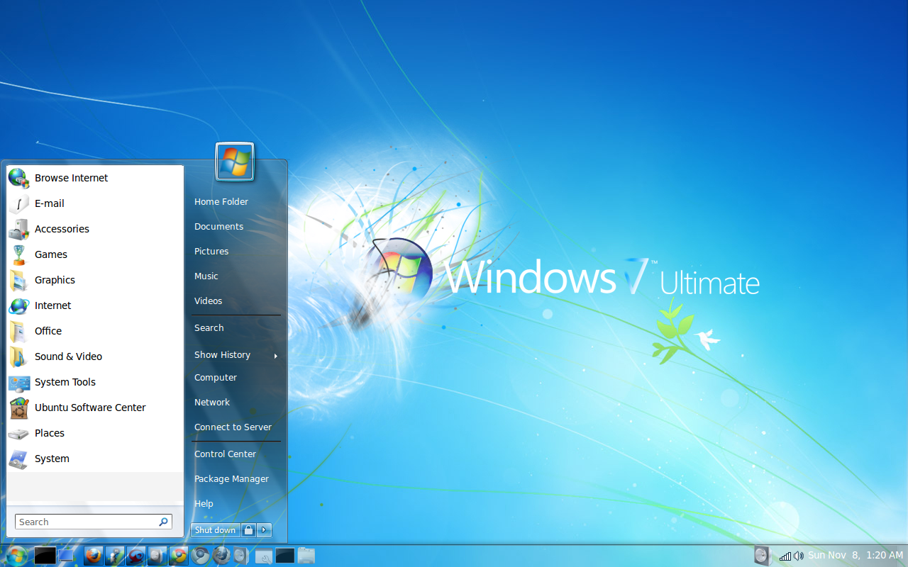 Windows Default Desktop Themes Windows7 Lookalike Theme Pack