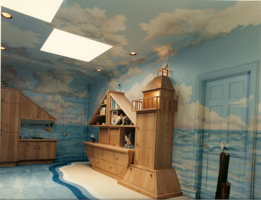 Theme With Various Colors Awesome Nautical Playroom Wall Paper