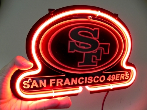 NFL San Francisco 49ers Football 3D Beer Bar Neon Light Sign 10 x 7
