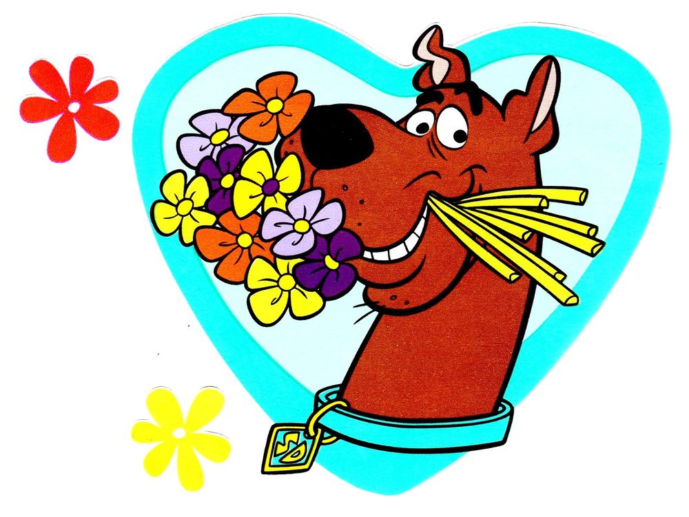 Scooby Doo Flower Heart Character Peel Stick Wall Border Cut Out