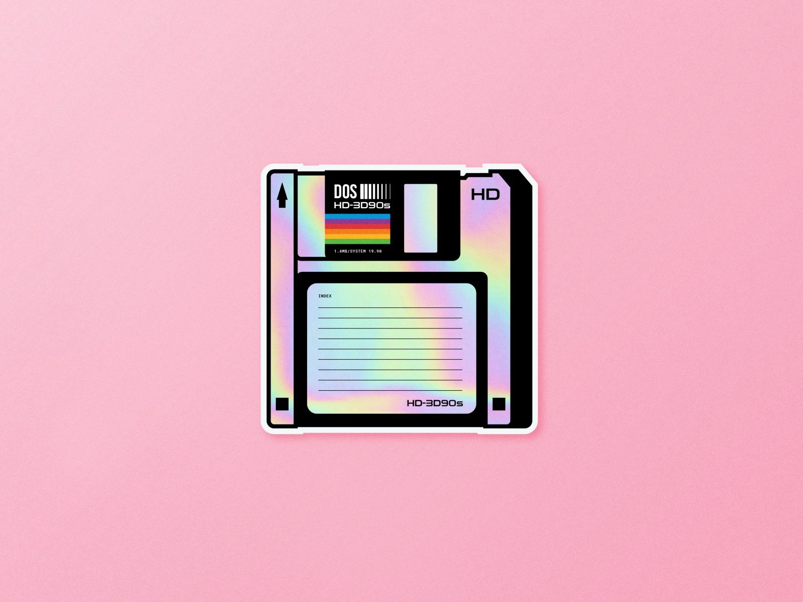 Stickermule HD 3d90s Floppy Disk S Sticker
