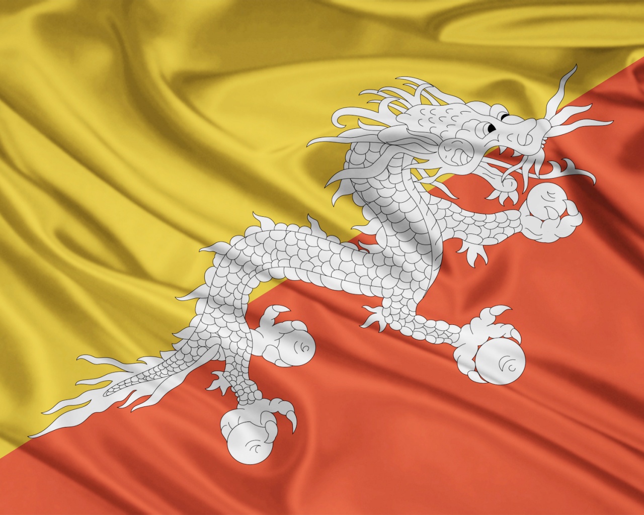 Bhutan Flag Desktop Pc And Mac Wallpaper