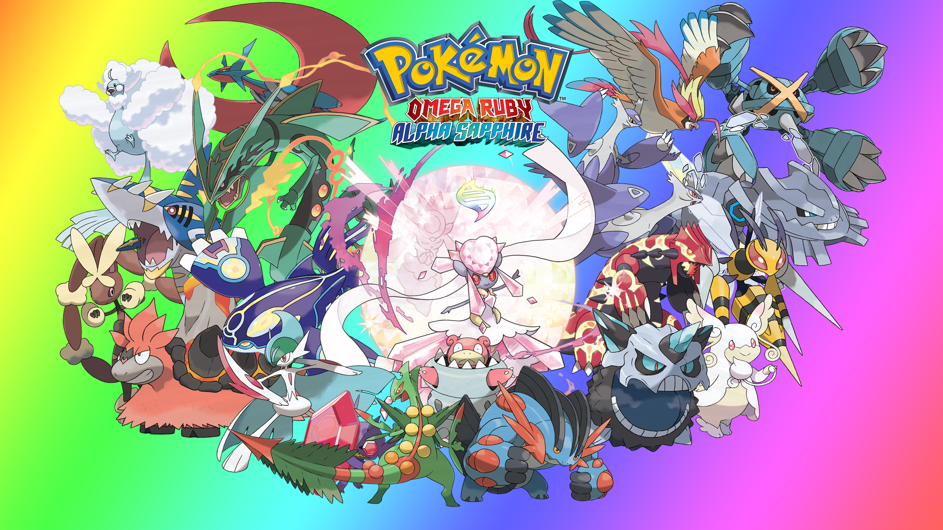 pokemon oras mega evolutions by zupertompa fan art wallpaper games