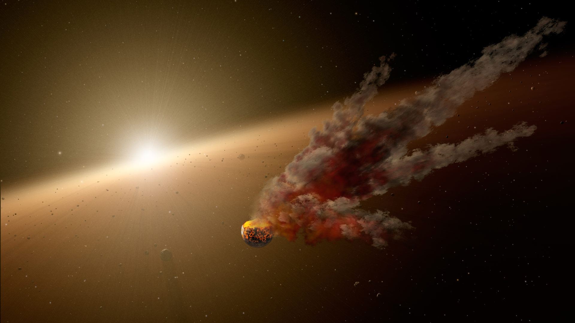 Spitzer Telescope S Asteroid Smashup