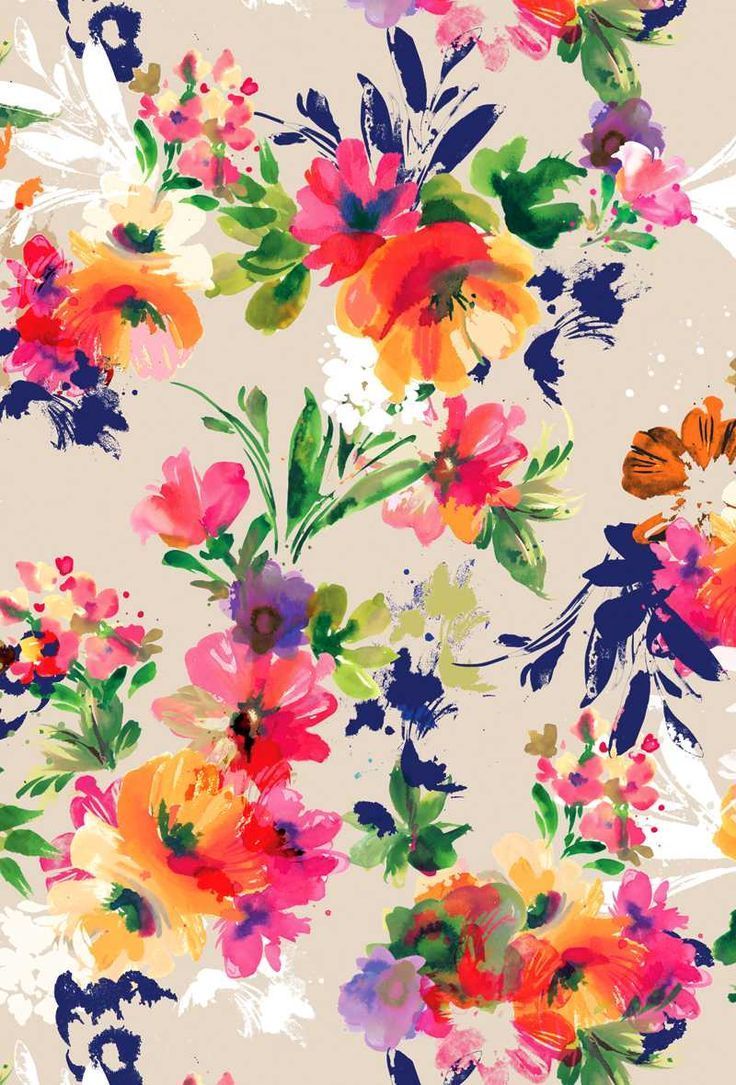 Bright Floral Print Colour Style Printy