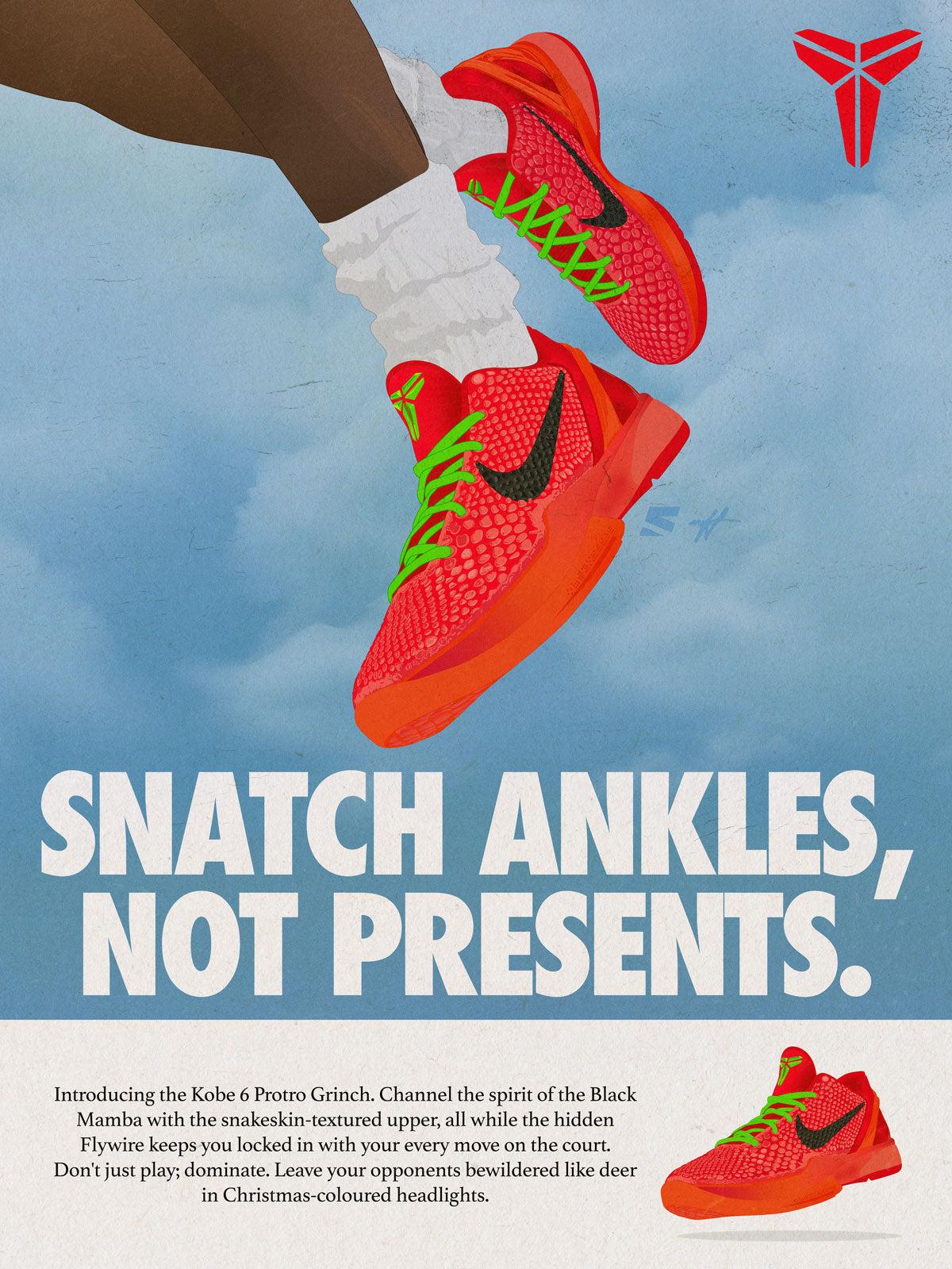 Snatch Ankles Not Presents Nike Kobe Reverse Grinch Poster