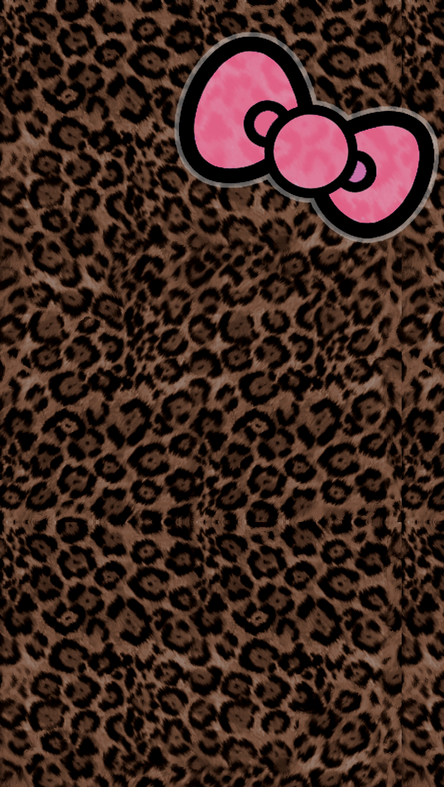 Love Pink Brown Leopard Hellokitty Wallpaper Hello Kitty