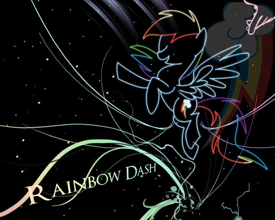Rainbow Dash Neon Wallpaper By Overlordmelvyn