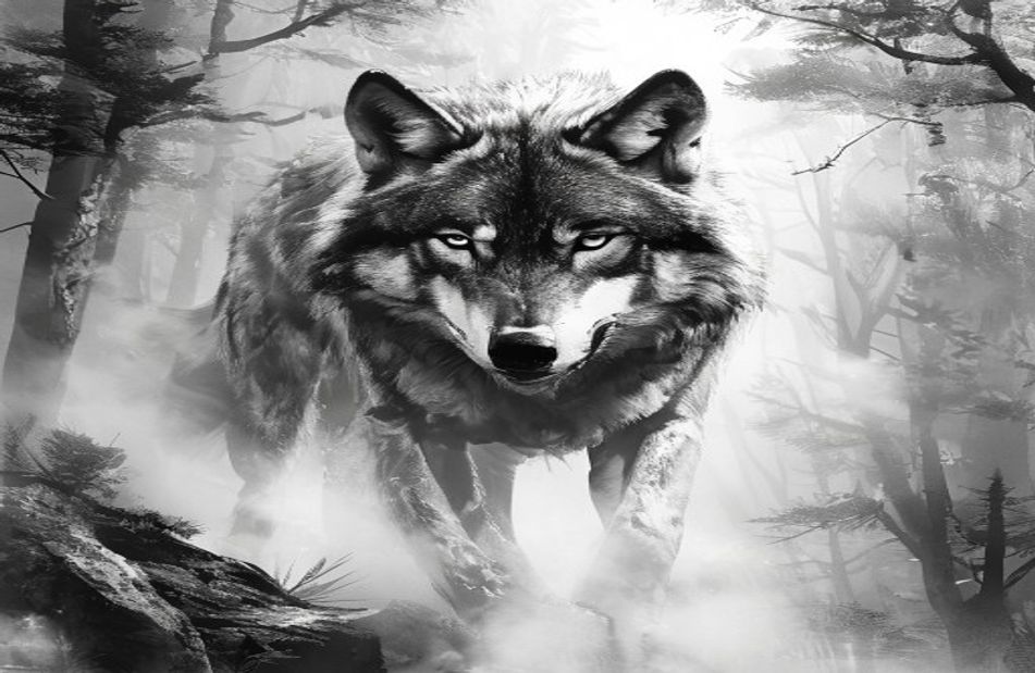 Black And White Wolf Wallpaper