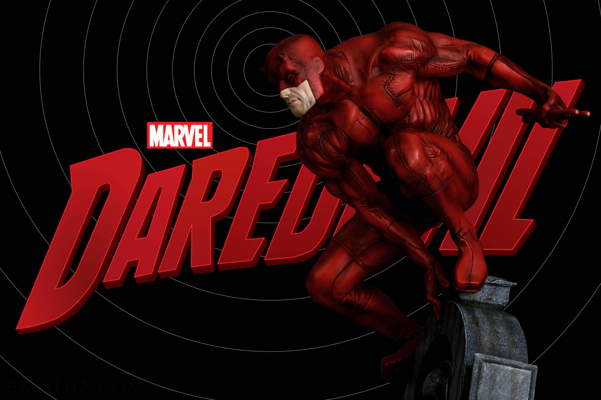 Highly Detailed Statue Of Daredevil 43Ohsiyf5Hg9Bza7 Wallpaper